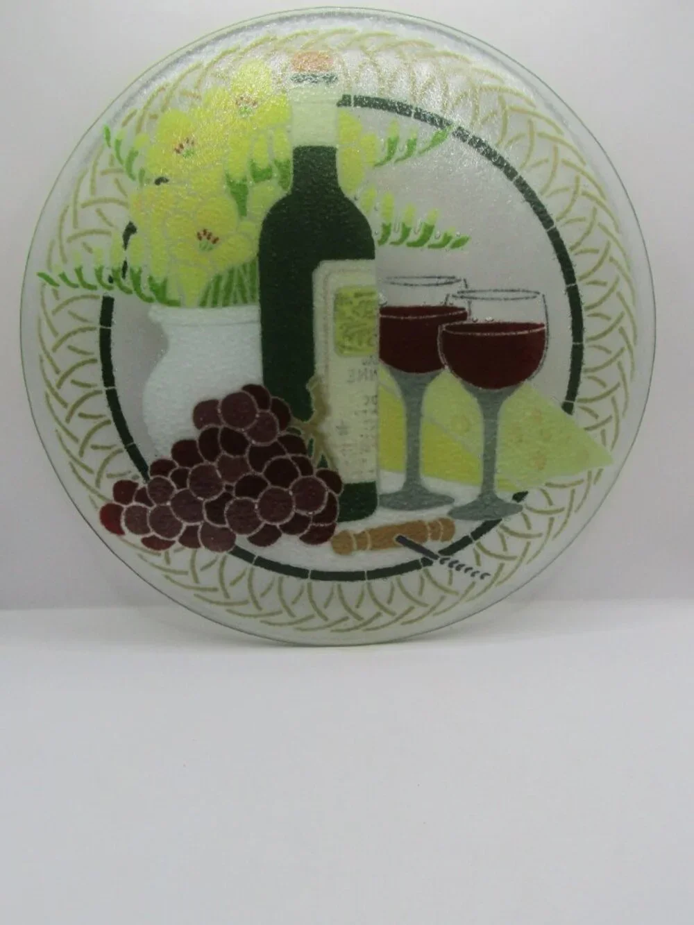 Peggy Karr Fused Art Glass Wine and Grapes 11